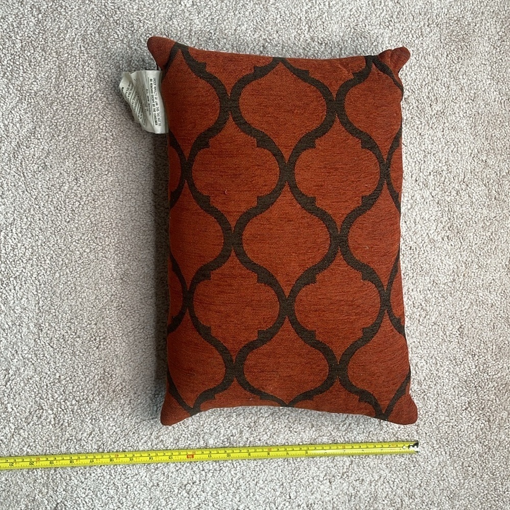Bold Orange and Black Geometric Accent Pillow - Picture 4 of 4